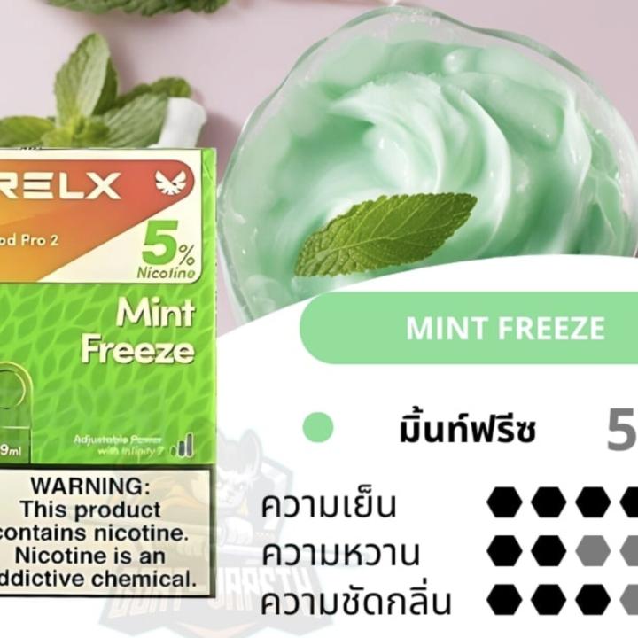 [CLOSESYSTEM]RELX Pod Pro2 (Infinity,Essential) - Mint Freeze มิ้นฟรีช 1.9ml Nic5% กล่อง1ตัว